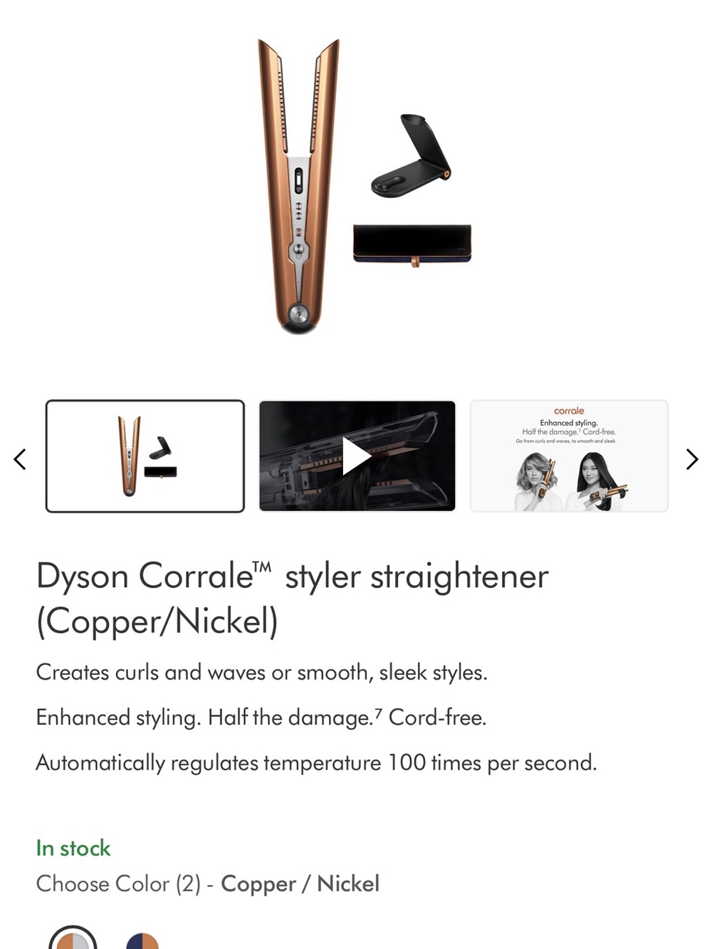 Dyson Corrale Cordless hair straightener